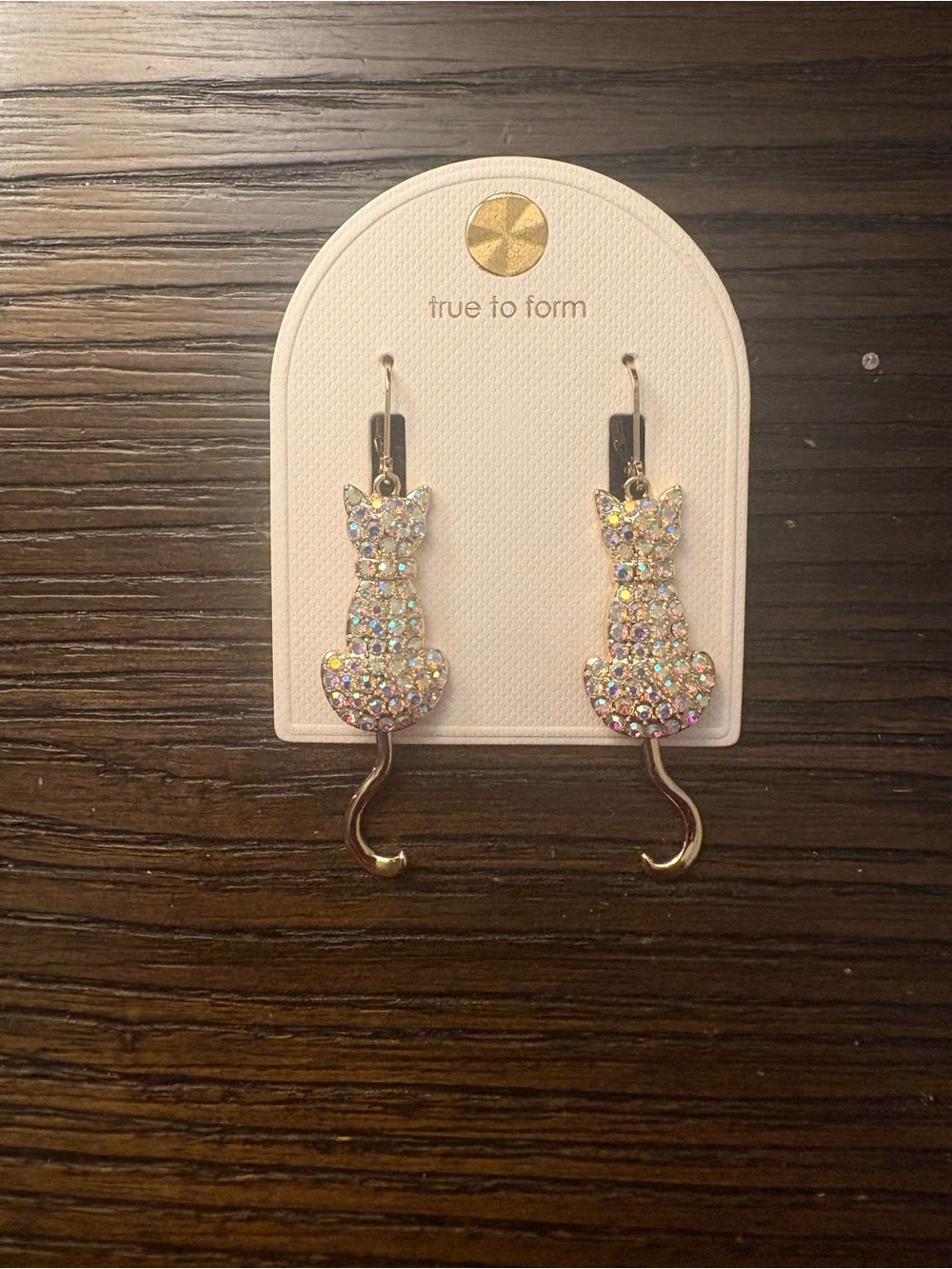 NEW True to Form Crystal Cat Earrings